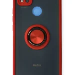 Uray store Xiaomi Redmi 9C Kılıf Montreal Yüzüklü Silikon Kapak - Kırmızı