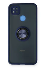 Uray store Xiaomi Redmi 9C Kılıf Montreal Yüzüklü Silikon Kapak - Lacivert
