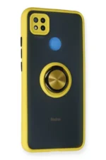 Uray store Xiaomi Redmi 9C Kılıf Montreal Yüzüklü Silikon Kapak - Sarı - Görsel 2