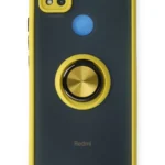 Uray store Xiaomi Redmi 9C Kılıf Montreal Yüzüklü Silikon Kapak - Sarı