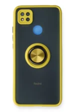 Uray store Xiaomi Redmi 9C Kılıf Montreal Yüzüklü Silikon Kapak - Sarı