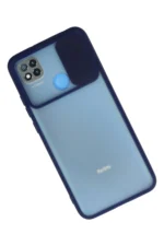 Uray store Xiaomi Redmi 9C Kılıf Palm Buzlu Kamera Sürgülü Silikon - Lacivert - Görsel 2