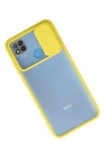 Uray store Xiaomi Redmi 9C Kılıf Palm Buzlu Kamera Sürgülü Silikon - Sarı - Görsel 2