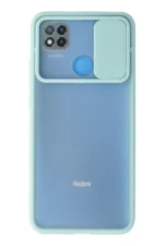 Uray store Xiaomi Redmi 9C Kılıf Palm Buzlu Kamera Sürgülü Silikon - Turkuaz