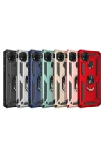 Uray store Xiaomi Redmi 9C Kılıf Sofya Yüzüklü Silikon Kapak - Gold - Görsel 3