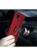 Uray store Xiaomi Redmi 9C Kılıf Sofya Yüzüklü Silikon Kapak - Gold - Görsel 5