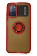 Uray store Xiaomi Redmi 9T Kılıf Montreal Yüzüklü Silikon Kapak - Kırmızı