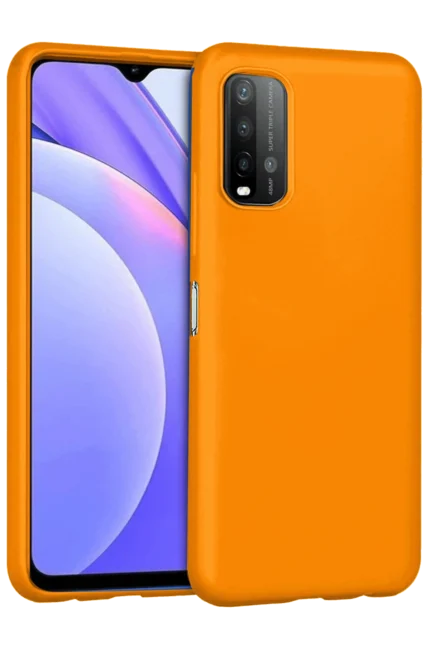 Uray store Xiaomi Redmi 9T Kılıf Nano içi Kadife Silikon - Turuncu