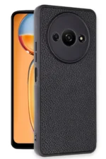 Uray store Xiaomi Redmi A3 4G Kılıf Aras Deri Kapak - Siyah - Görsel 2