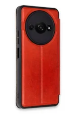 Uray store Xiaomi Redmi A3 4G Kılıf Flip Cover - Kırmızı - Görsel 2