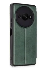 Uray store Xiaomi Redmi A3 4G Kılıf Flip Cover - Koyu Yeşil - Görsel 2