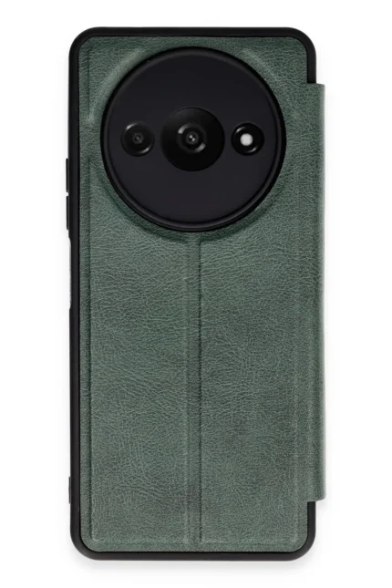 Uray store Xiaomi Redmi A3 4G Kılıf Flip Cover - Koyu Yeşil