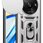 Uray store Xiaomi Redmi A3 4G Kılıf Pars Lens Yüzüklü Silikon - Gümüş