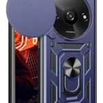Uray store Xiaomi Redmi A3 4G Kılıf Pars Lens Yüzüklü Silikon - Lacivert