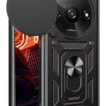 Uray store Xiaomi Redmi A3 4G Kılıf Pars Lens Yüzüklü Silikon - Siyah