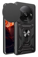 Uray store Xiaomi Redmi A3 4G Kılıf Pars Lens Yüzüklü Silikon - Siyah