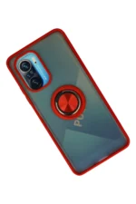 Uray store Xiaomi Redmi K40 Kılıf Montreal Yüzüklü Silikon Kapak - Kırmızı - Görsel 2