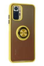 Uray store Xiaomi Redmi Note 10 Kılıf Montreal Yüzüklü Silikon Kapak - Sarı - Görsel 2