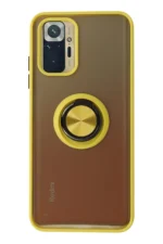 Uray store Xiaomi Redmi Note 10 Kılıf Montreal Yüzüklü Silikon Kapak - Sarı