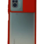 Uray store Xiaomi Redmi Note 10 Kılıf Palm Buzlu Kamera Sürgülü Silikon - Kırmızı