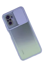 Uray store Xiaomi Redmi Note 10 Kılıf Palm Buzlu Kamera Sürgülü Silikon - Lila - Görsel 2