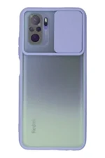 Uray store Xiaomi Redmi Note 10 Kılıf Palm Buzlu Kamera Sürgülü Silikon - Lila