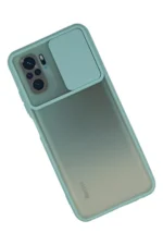 Uray store Xiaomi Redmi Note 10 Kılıf Palm Buzlu Kamera Sürgülü Silikon - Turkuaz - Görsel 2