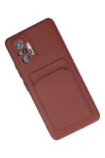 Uray store Xiaomi Redmi Note 10 Pro Kılıf Kelvin Kartvizitli Silikon - Bordo - Görsel 3