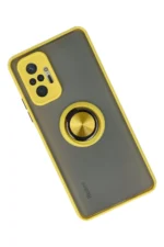 Uray store Xiaomi Redmi Note 10 Pro Kılıf Montreal Yüzüklü Silikon Kapak - Sarı - Görsel 2