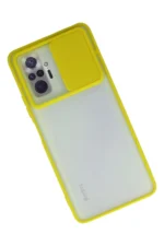 Uray store Xiaomi Redmi Note 10 Pro Kılıf Palm Buzlu Kamera Sürgülü Silikon - Sarı - Görsel 2