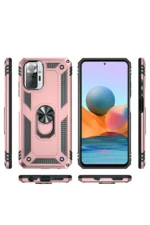 Uray store Xiaomi Redmi Note 10 Pro Kılıf Sofya Yüzüklü Silikon Kapak - Rose - Görsel 3