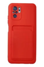 Uray store Xiaomi Redmi Note 10S Kılıf Kelvin Kartvizitli Silikon - Kırmızı