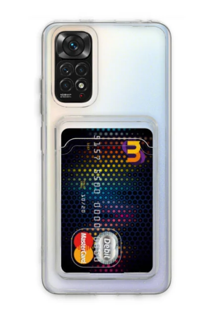 Uray store Xiaomi Redmi Note 11 Kılıf Kart Şeffaf Silikon - Şeffaf