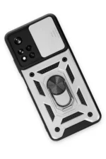 Uray store Xiaomi Redmi Note 11T Kılıf Pars Lens Yüzüklü Silikon - Gümüş - Görsel 3