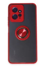Uray store Xiaomi Redmi Note 12 4G Kılıf Montreal Yüzüklü Silikon Kapak - Kırmızı