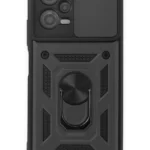 Uray store Xiaomi Redmi Note 12 5G Kılıf Pars Lens Yüzüklü Silikon - Siyah
