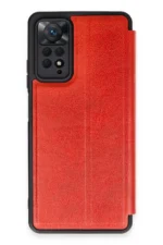 Uray store Xiaomi Redmi Note 12 Pro 4G Kılıf Flip Cover - Kırmızı