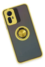Uray store Xiaomi Redmi Note 12S Kılıf Montreal Yüzüklü Silikon Kapak - Sarı - Görsel 4