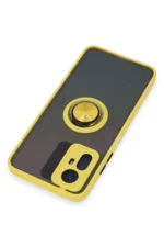 Uray store Xiaomi Redmi Note 12S Kılıf Montreal Yüzüklü Silikon Kapak - Sarı - Görsel 5