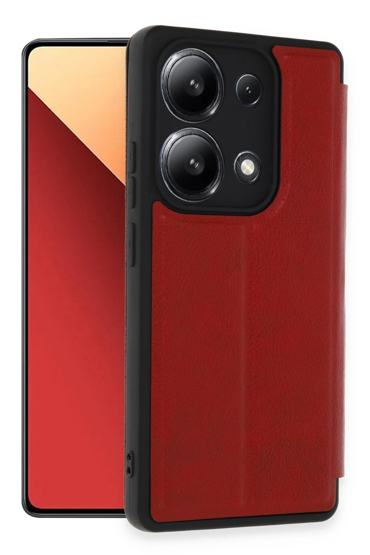 newface-xiaomi-redmi-note-13-4g-kilif-flip-cover-kirmizi-default Uray store Xiaomi Redmi Note 13 4G Kılıf Flip Cover - Kırmızı - Görsel 1