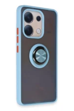 Uray store Xiaomi Redmi Note 13 4G Kılıf Montreal Yüzüklü Silikon Kapak - Buz Mavi - Görsel 2