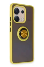 Uray store Xiaomi Redmi Note 13 4G Kılıf Montreal Yüzüklü Silikon Kapak - Sarı - Görsel 2