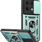 Uray store Xiaomi Redmi Note 13 4G Kılıf Pars Lens Yüzüklü Silikon - Yeşil