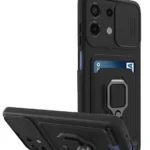 Uray store Xiaomi Redmi Note 13 4G Kılıf Zuma Kartvizitli Yüzüklü Silikon - Siyah