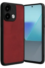 Uray store Xiaomi Redmi Note 13 Pro 4G Kılıf Aras Deri Kapak - Kırmızı