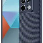 Uray store Xiaomi Redmi Note 13 Pro 4G Kılıf Auto Focus Karbon Kapak - Lacivert