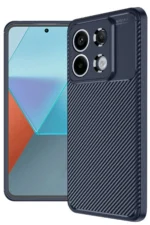 Uray store Xiaomi Redmi Note 13 Pro 4G Kılıf Auto Focus Karbon Kapak - Lacivert