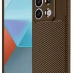 Uray store Xiaomi Redmi Note 13 Pro 4G Kılıf Auto Focus Karbon Kapak - Kahverengi