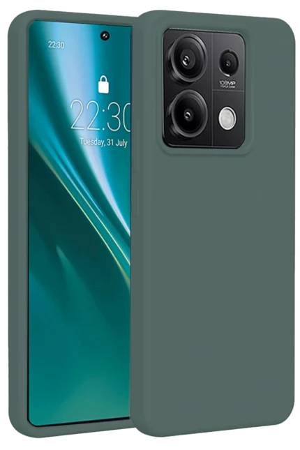 Uray store Xiaomi Redmi Note 13 Pro 4G Kılıf First Silikon - Koyu Yeşil