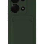 Uray store Xiaomi Redmi Note 13 Pro 4G Kılıf Kelvin Kartvizitli Silikon - Koyu Yeşil